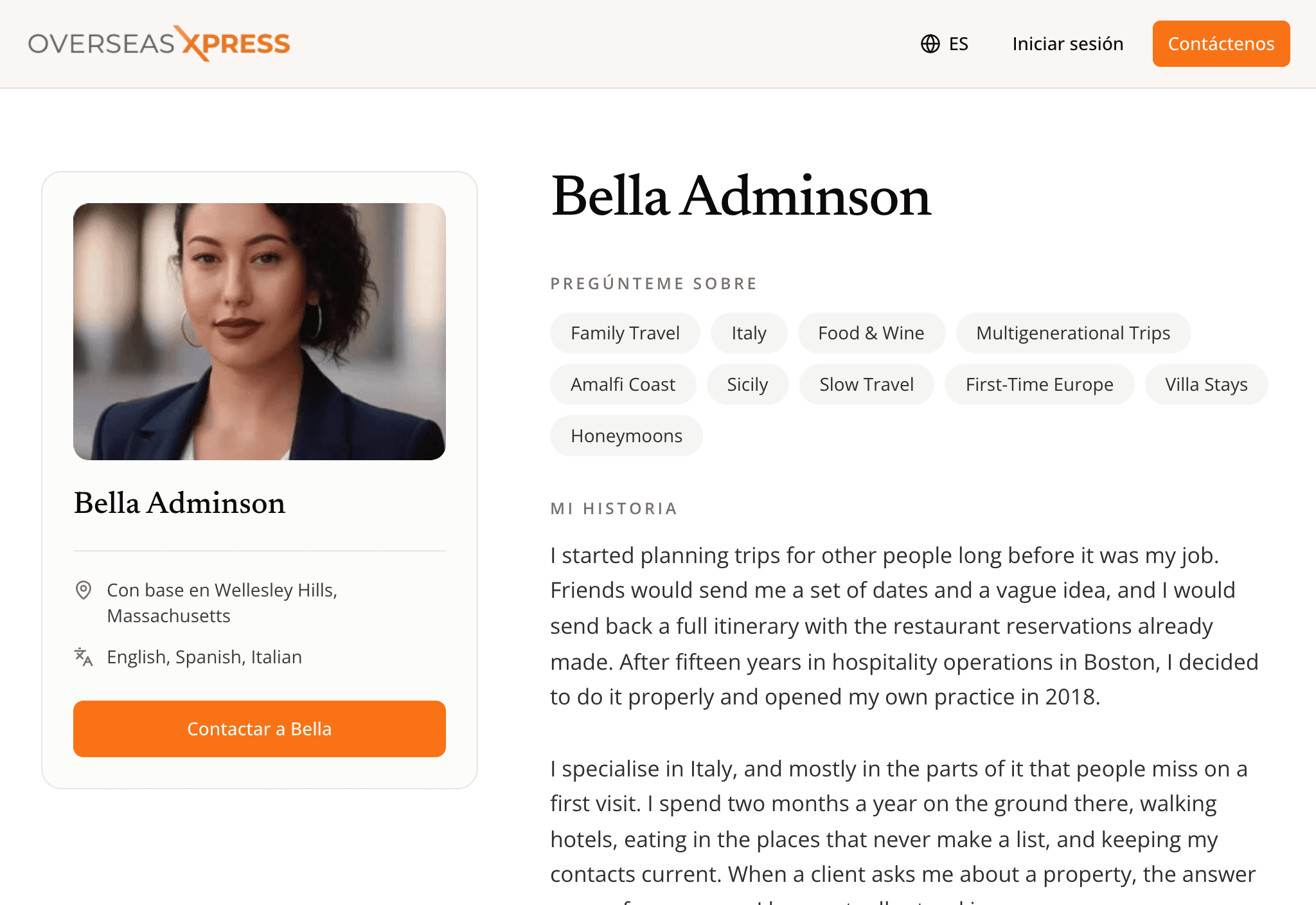 Perfil de asesor en Overseas Xpress